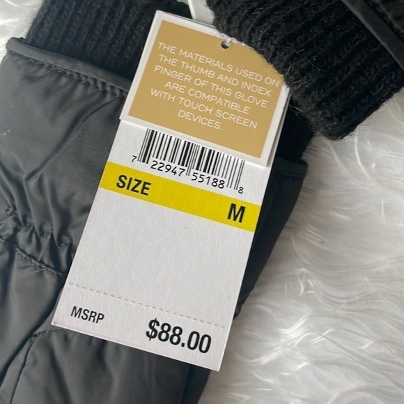 Brand New Michael Kors Black Touchscreen Stitch Logo Detail Gloves - Picture 9 of 11